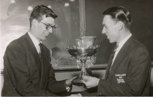 Ray Booty & Stan Brittain with the Harry Barker Trophy